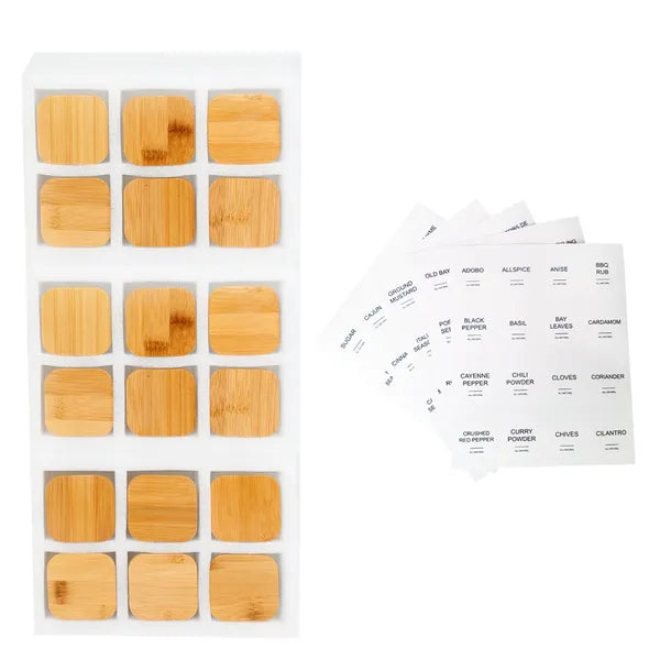 18-teiliges Gewürzdosen Set Bambus Glas 240ml